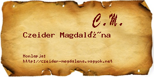 Czeider Magdaléna névjegykártya